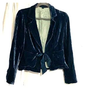 Boden Crushed Velvet Blue Blazer